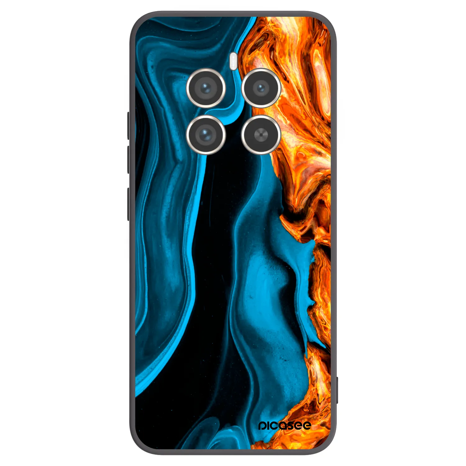 Picasee silikónový čierny obal pre Realme 12 Pro 5G - Gold blue