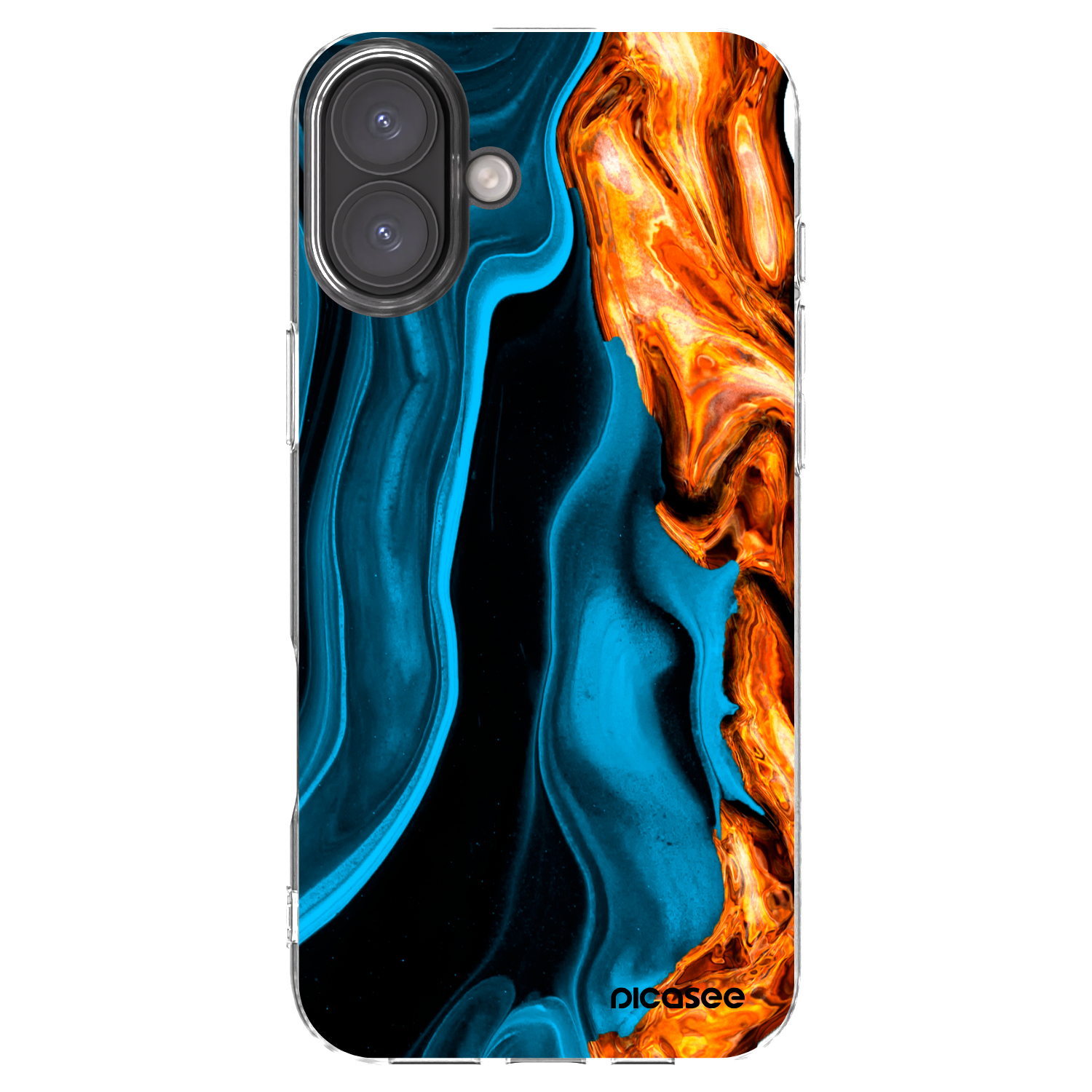 Picasee silikónový prehľadný obal pre Apple iPhone 16 Plus - Gold blue