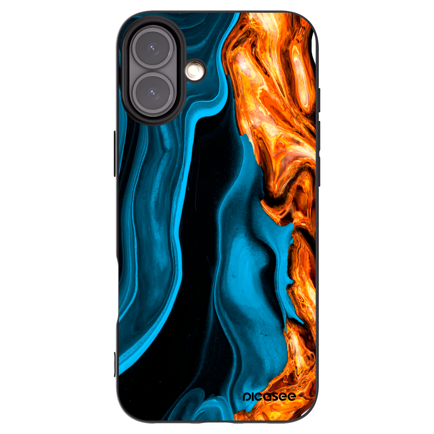 Picasee silikónový čierny obal pre Apple iPhone 16 Plus - Gold blue
