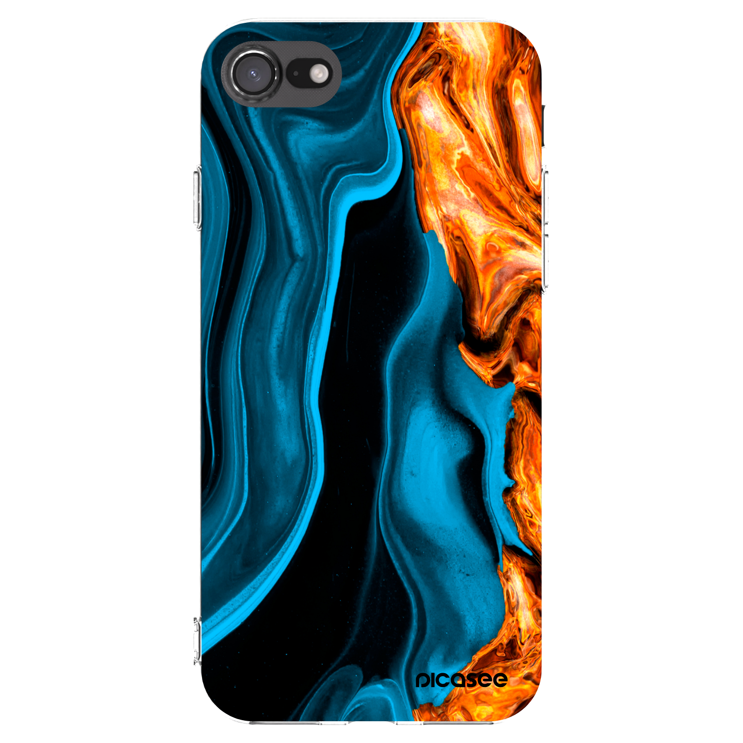 Picasee silikónový prehľadný obal pre Apple iPhone 7 - Gold blue