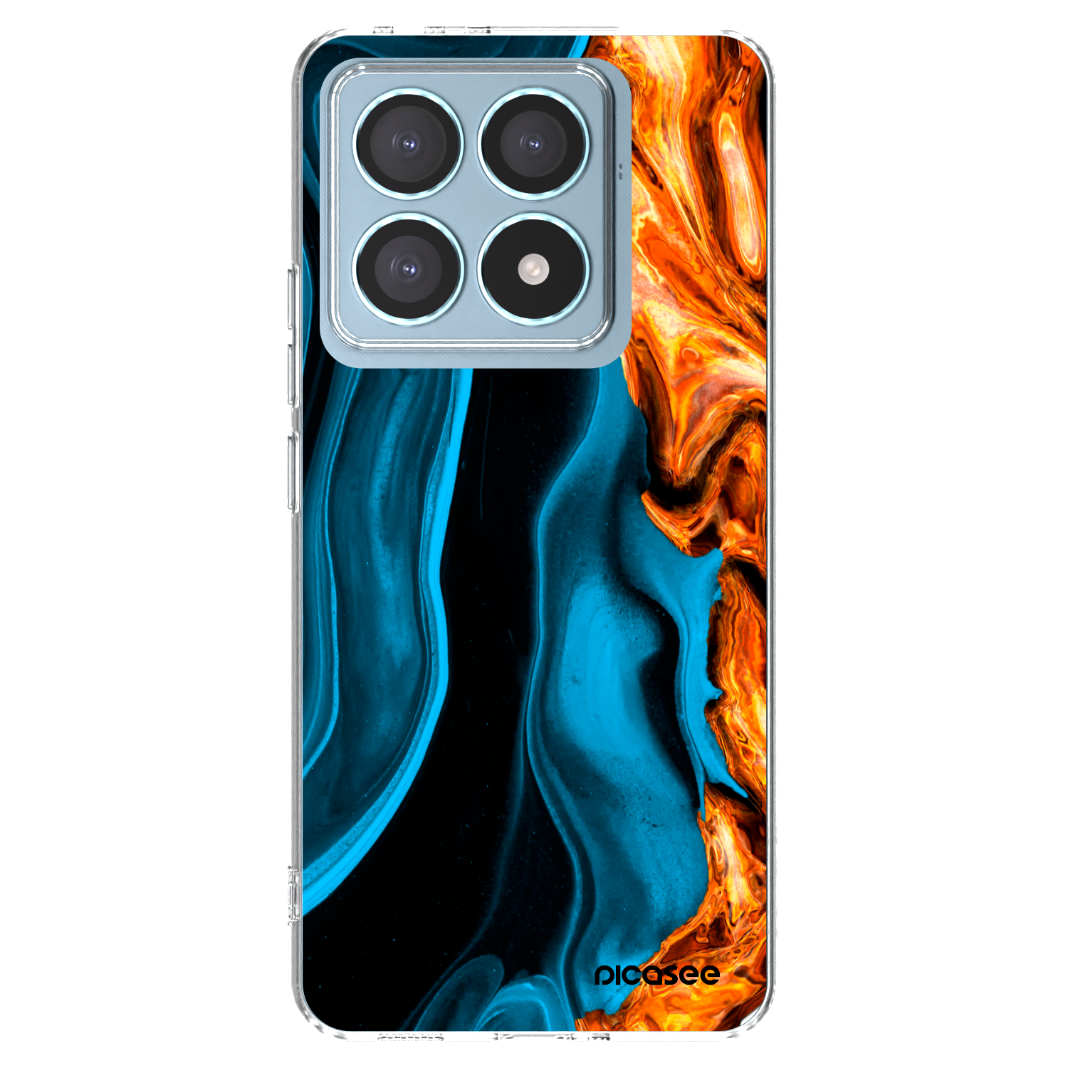 Picasee silikónový prehľadný obal pre Xiaomi 14T Pro - Gold blue