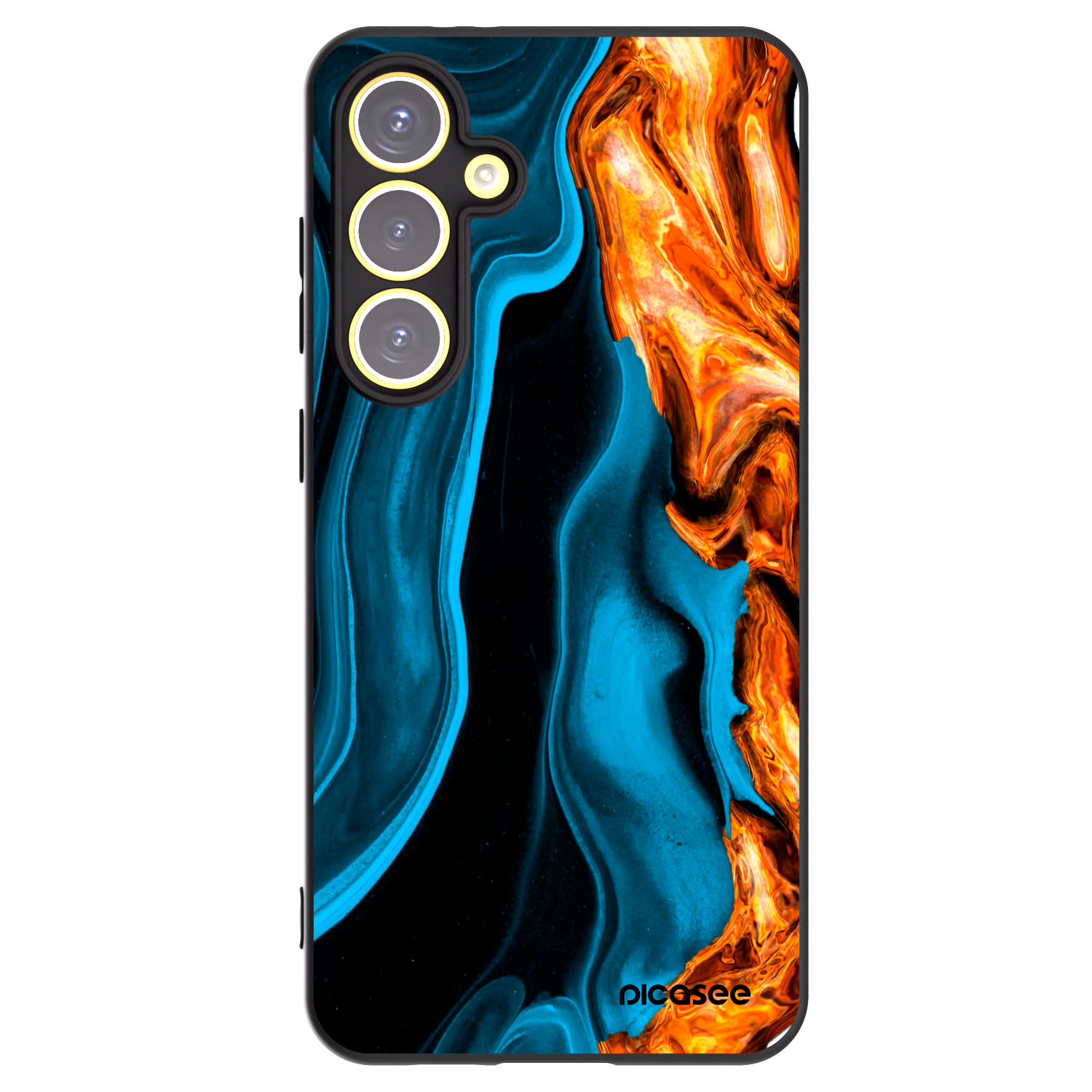 Picasee silikónový čierny obal pre Samsung Galaxy S24 FE S721B - Gold blue
