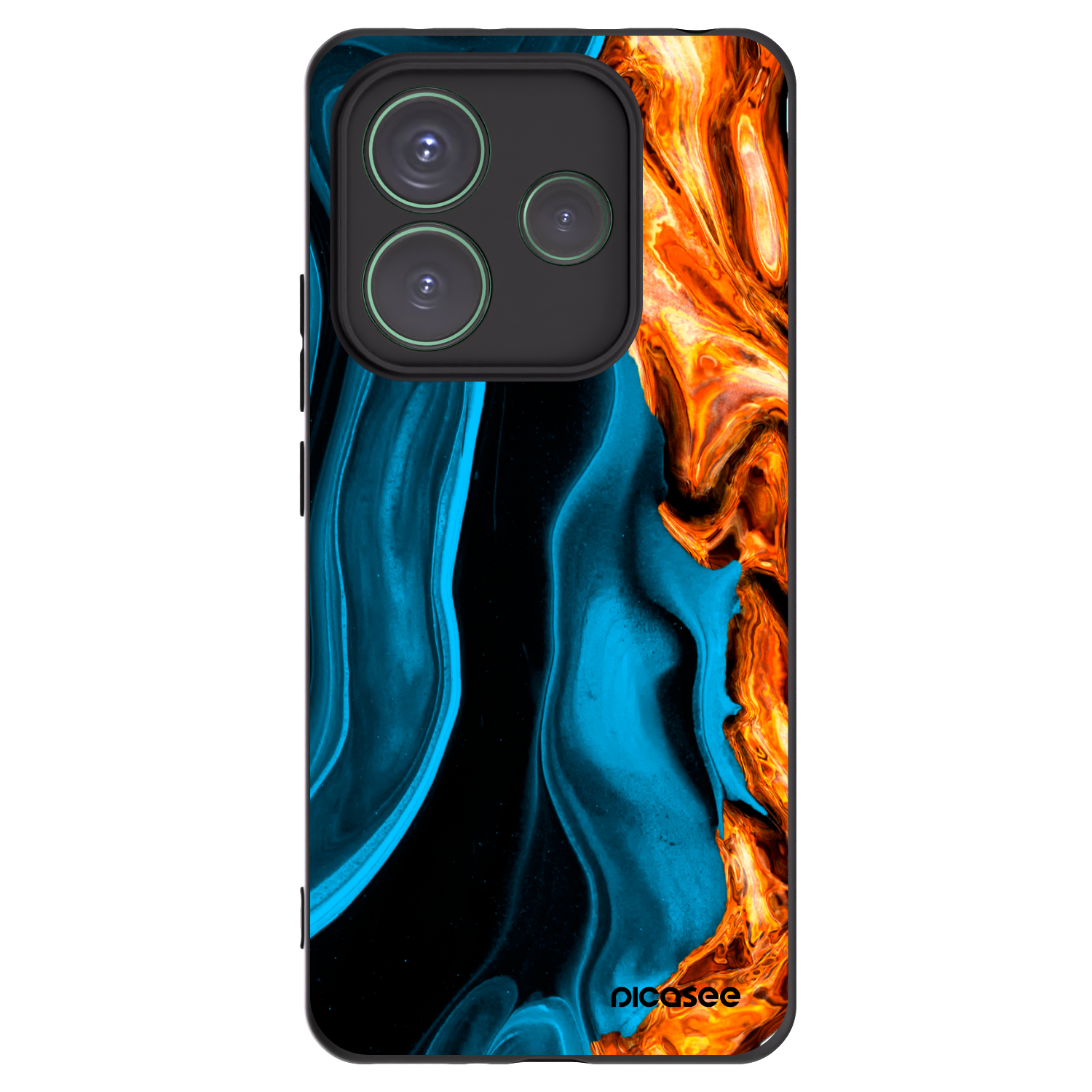 Silikónový čierny obal pre Xiaomi Redmi Note 14 5G - Gold blue