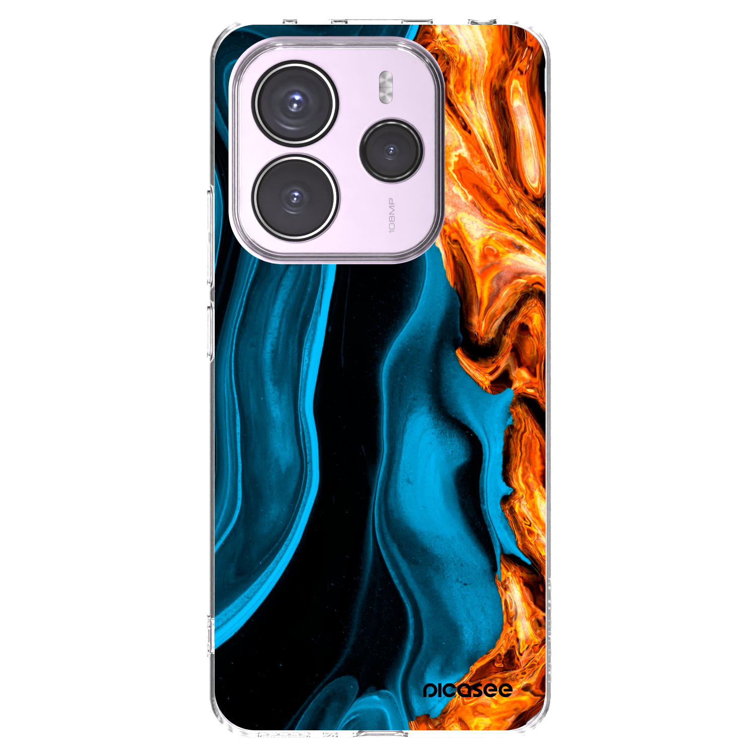 Silikónový prehľadný obal pre Xiaomi Redmi Note 14 5G - Gold blue