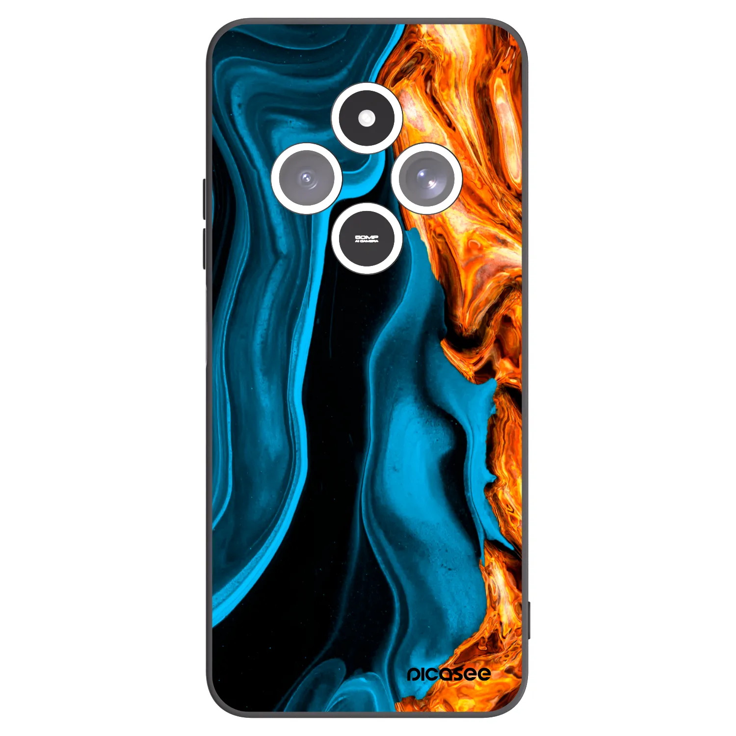 Picasee silikónový čierny obal pre Xiaomi Redmi 14C - Gold blue