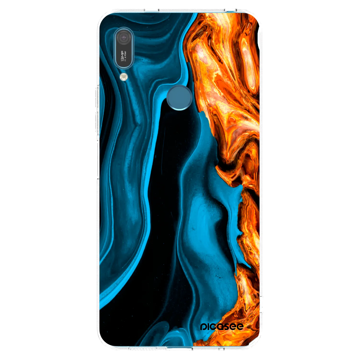 Picasee silikónový prehľadný obal pre Huawei Y7 2019 - Gold blue