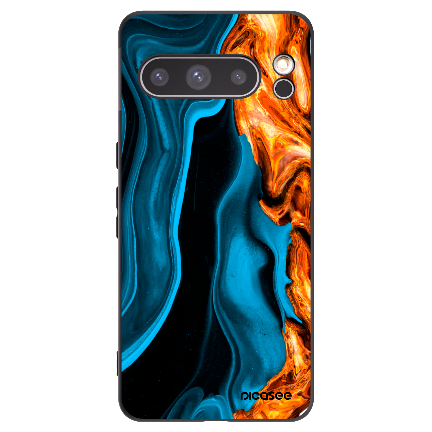 Picasee silikónový čierny obal pre Google Pixel 8 Pro - Gold blue