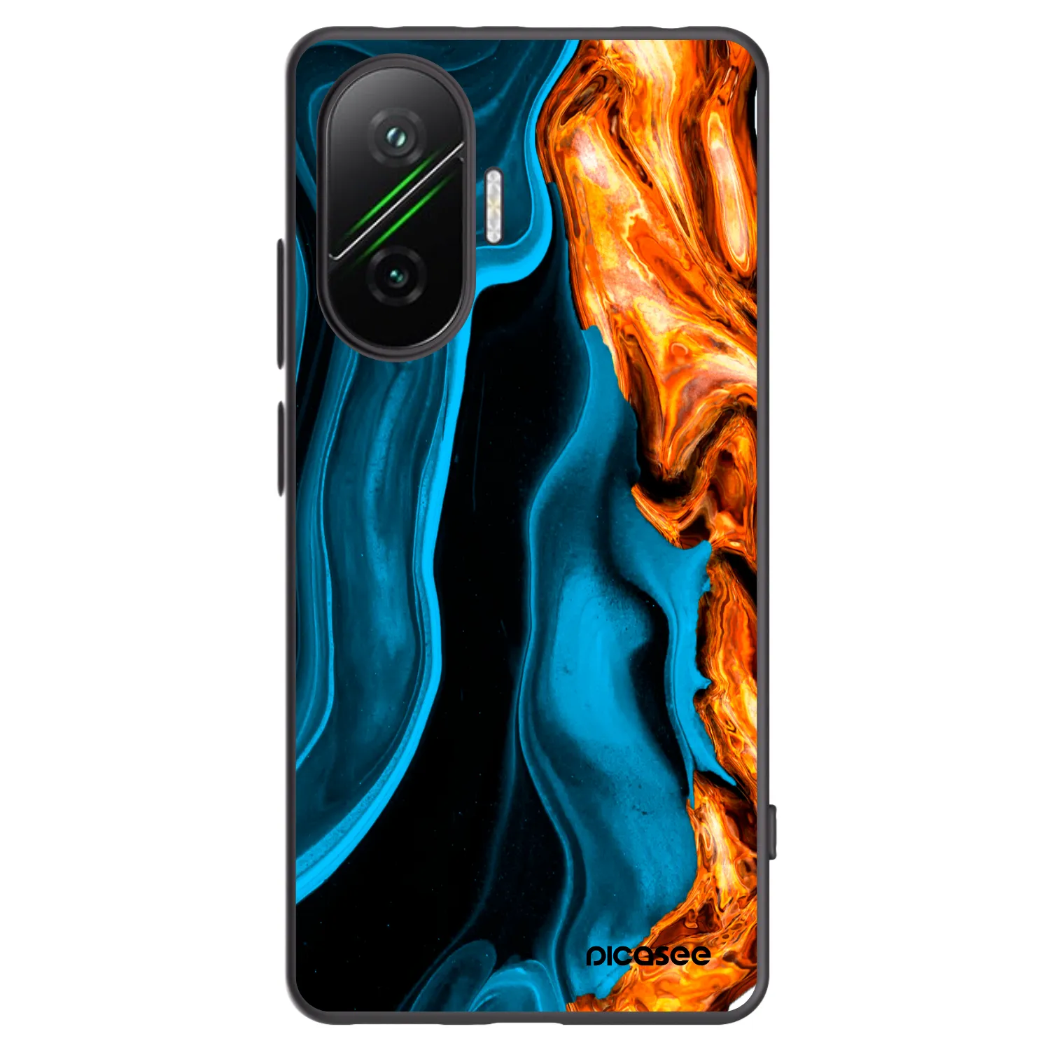 Silikónový čierny obal pre Xiaomi Poco F7 Pro 5G - Gold blue