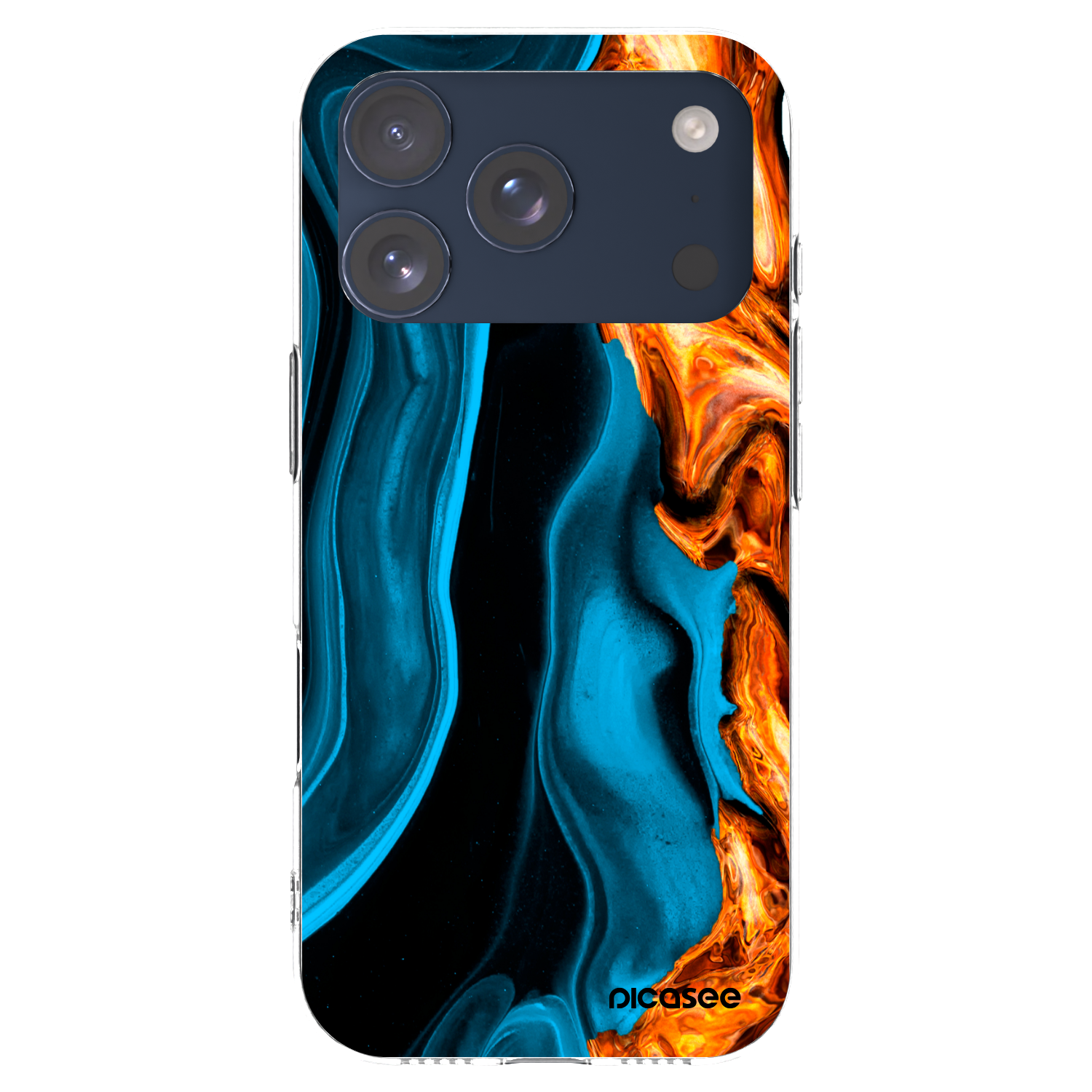 Picasee silikónový prehľadný obal pre Apple iPhone 17 Pro - Gold blue