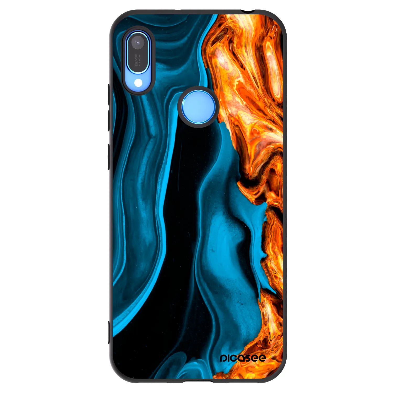 Picasee silikónový čierny obal pre Huawei Y6 2019 - Gold blue