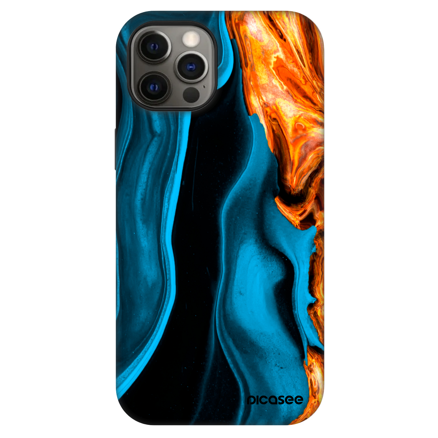 Picasee Fashion Case MagSafe pre Apple iPhone 12 - Gold blue