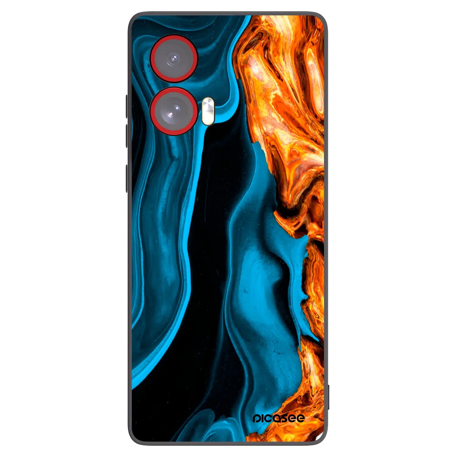 Silikónový čierny obal pre Motorola Edge 50 Fusion - Gold blue