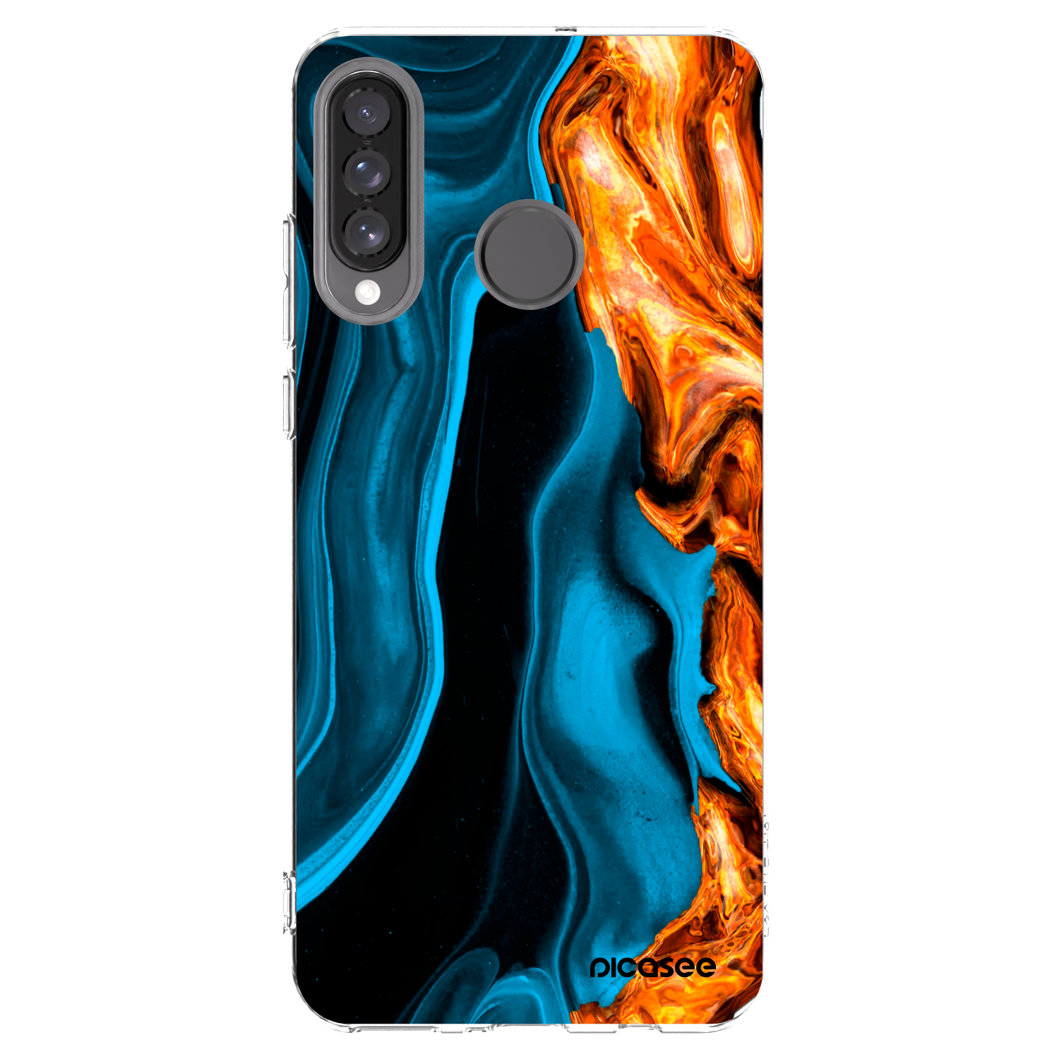Picasee silikónový prehľadný obal pre Huawei P30 Lite - Gold blue