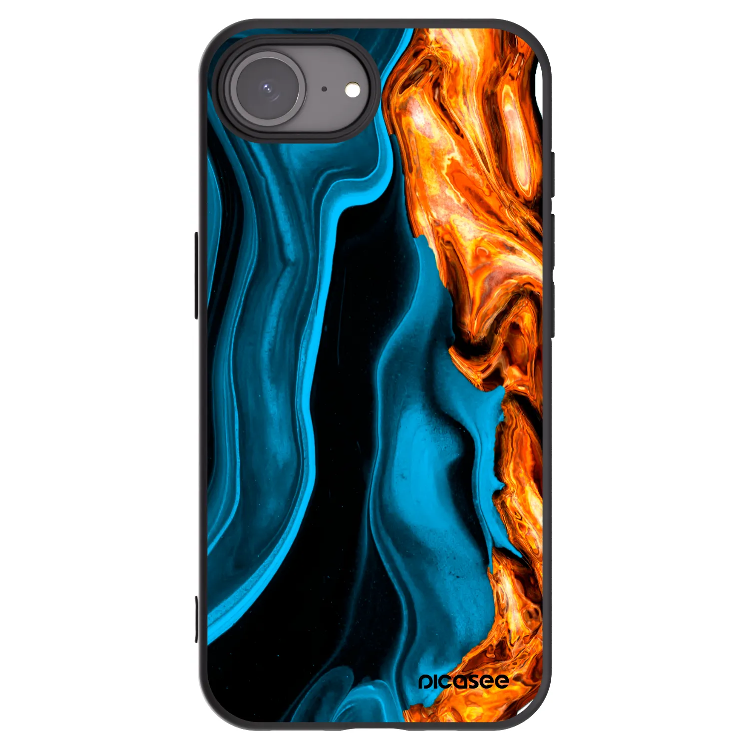 Picasee silikónový čierny obal pre Apple iPhone 17e - Gold blue