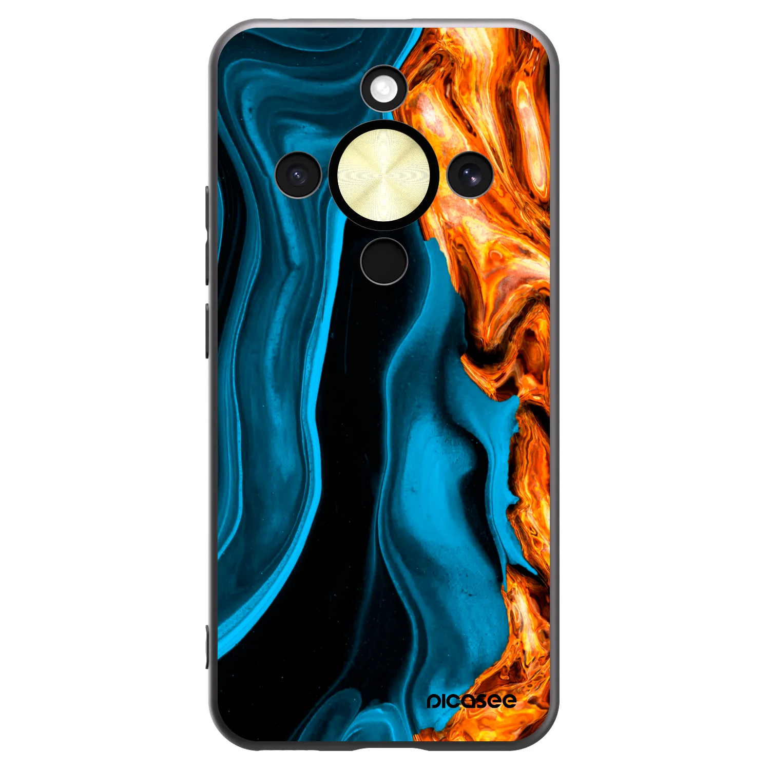 Picasee silikónový čierny obal pre Honor Magic8 Lite 5G - Gold blue