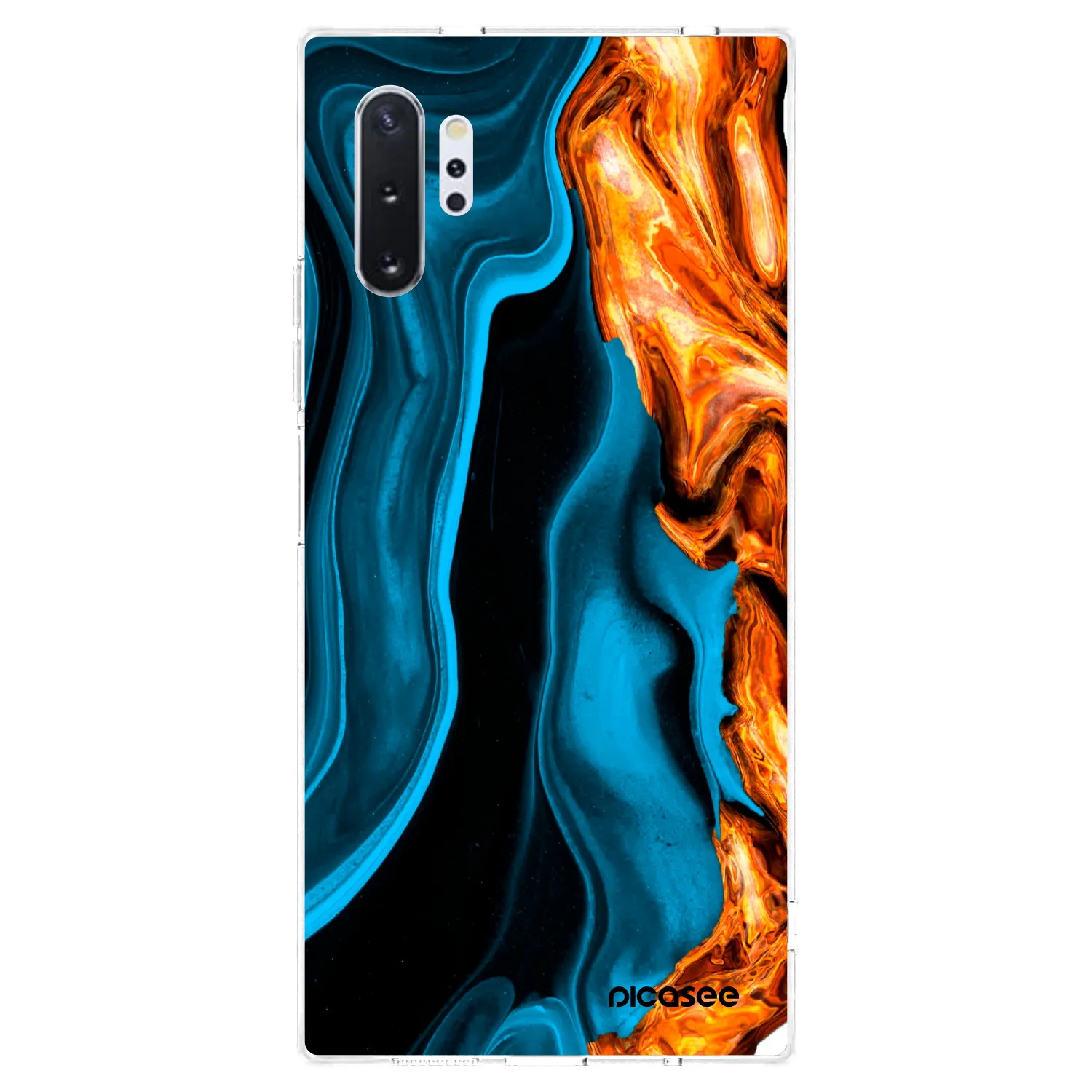 Picasee silikónový prehľadný obal pre Samsung Galaxy Note 10+ N975F - Gold blue