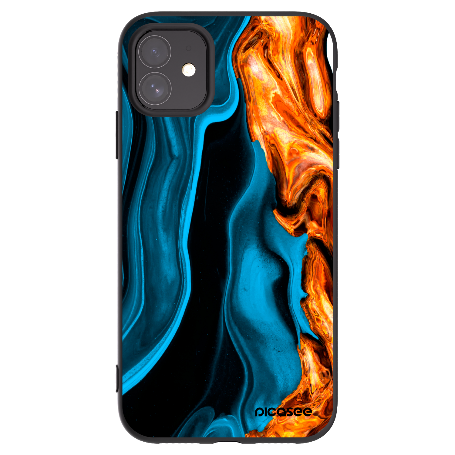 Picasee silikónový čierny obal pre Apple iPhone 11 - Gold blue