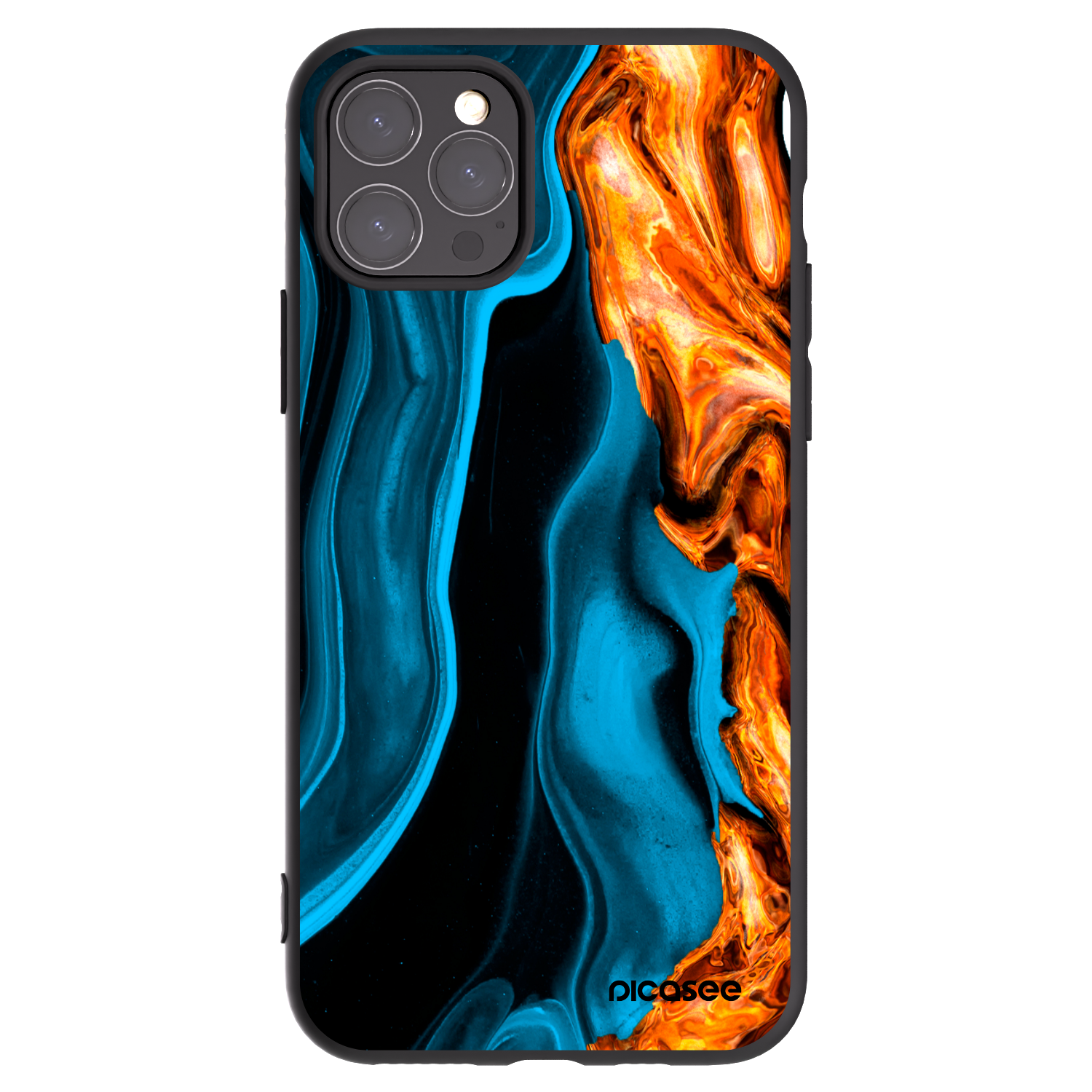 Picasee silikónový čierny obal pre Apple iPhone 11 Pro - Gold blue