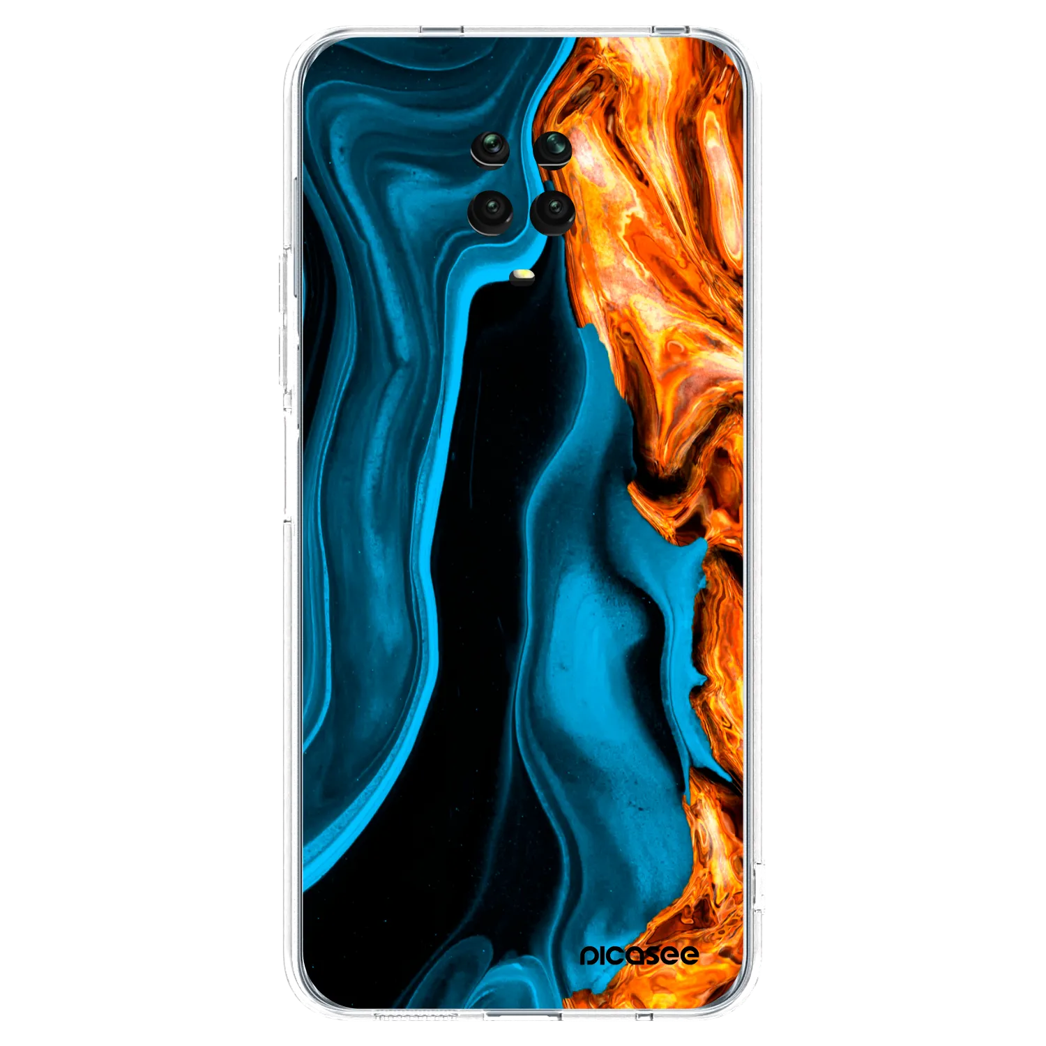 Picasee silikónový prehľadný obal pre Xiaomi Redmi Note 9S - Gold blue