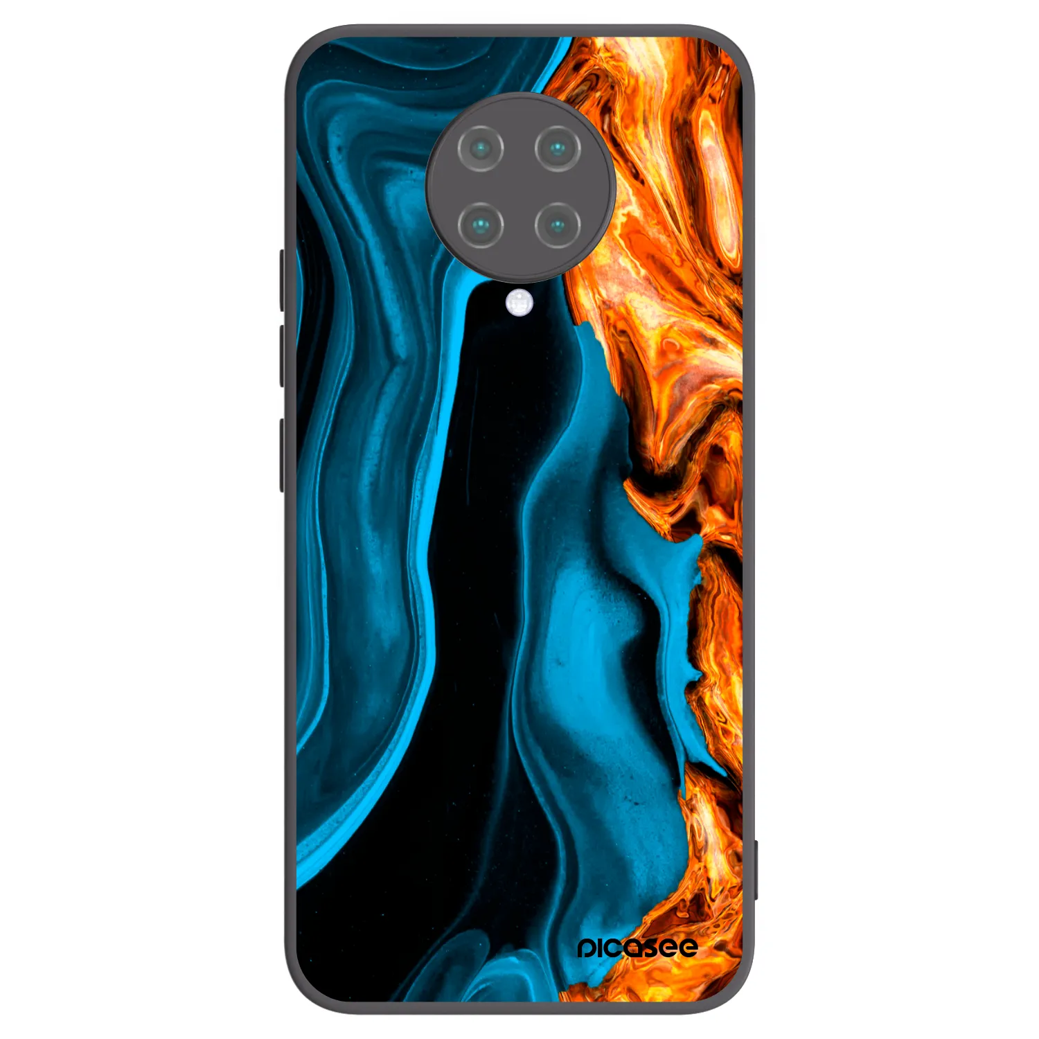 Picasee silikónový čierny obal pre Xiaomi Poco F2 Pro - Gold blue