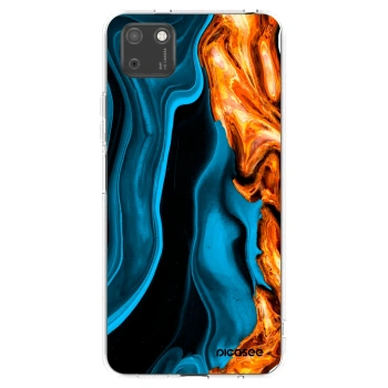 Picasee silikónový prehľadný obal pre Huawei Y5P - Gold blue