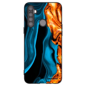 Picasee silikónový čierny obal pre Realme 5 - Gold blue