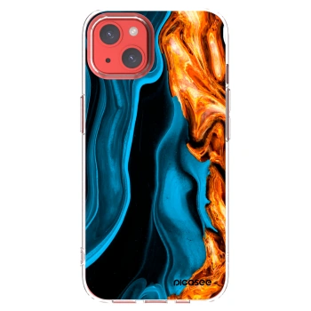 Picasee silikónový prehľadný obal pre Apple iPhone 13 - Gold blue