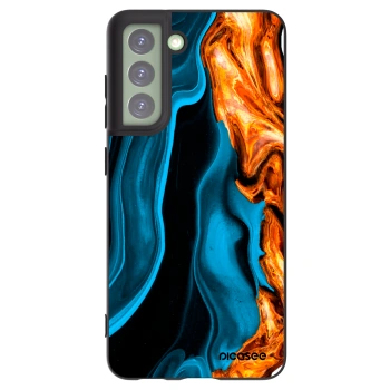 Picasee silikónový čierny obal pre Samsung Galaxy S21 FE 5G - Gold blue