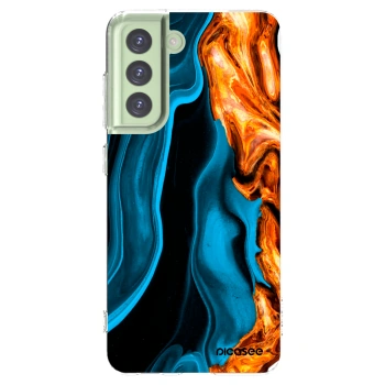 Picasee silikónový prehľadný obal pre Samsung Galaxy S21 FE 5G - Gold blue