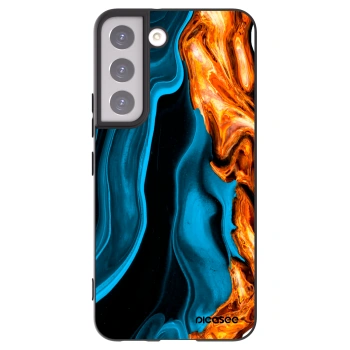 Picasee silikónový čierny obal pre Samsung Galaxy S22 5G - Gold blue
