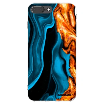 Picasee silikónový prehľadný obal pre Apple iPhone 7 Plus - Gold blue