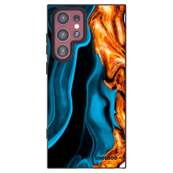 Picasee silikónový čierny obal pre Samsung Galaxy S22 Ultra 5G - Gold blue