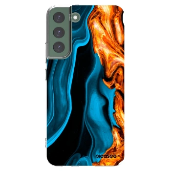 Picasee silikónový prehľadný obal pre Samsung Galaxy S22+ 5G - Gold blue