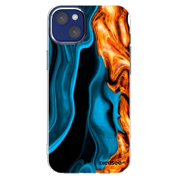 Picasee silikónový prehľadný obal pre Apple iPhone 14 Plus - Gold blue