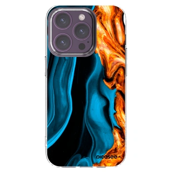 Picasee silikónový prehľadný obal pre Apple iPhone 14 Pro - Gold blue