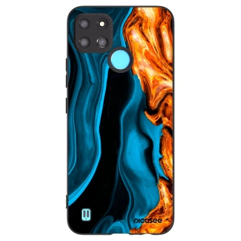 Picasee silikónový čierny obal pre Realme C21Y - Gold blue