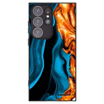 Picasee silikónový čierny obal pre Samsung Galaxy S23 Ultra 5G - Gold blue