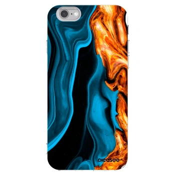 Picasee silikónový prehľadný obal pre Apple iPhone 6/6S - Gold blue