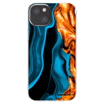Picasee silikónový prehľadný obal pre Apple iPhone 15 Plus - Gold blue