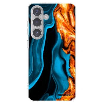 Picasee silikónový prehľadný obal pre Samsung Galaxy S24 S921B 5G - Gold blue