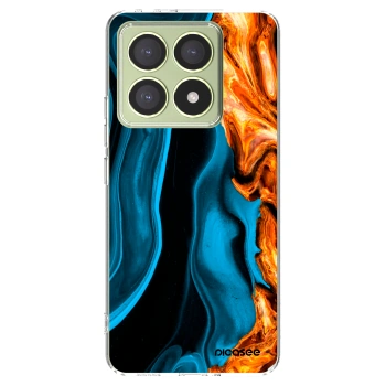 Picasee silikónový prehľadný obal pre Xiaomi 14T - Gold blue