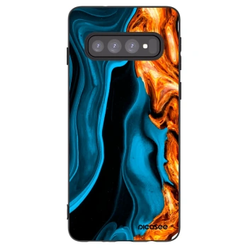 Picasee silikónový čierny obal pre Samsung Galaxy S10 G973 - Gold blue
