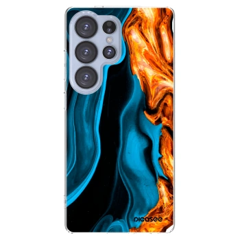 Picasee silikónový prehľadný obal pre Samsung Galaxy S25 Ultra 5G - Gold blue