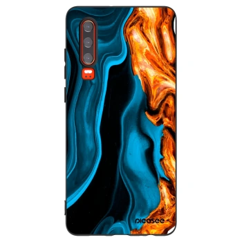 Picasee silikónový čierny obal pre Huawei P30 - Gold blue