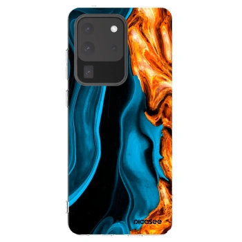 Picasee silikónový prehľadný obal pre Samsung Galaxy S20 Ultra 5G G988F - Gold blue