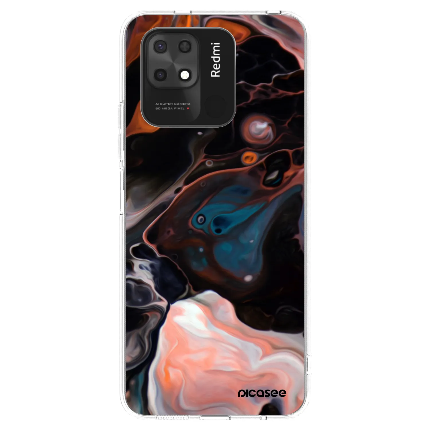 Silikónový prehľadný obal pre Xiaomi Redmi 10C - Cream