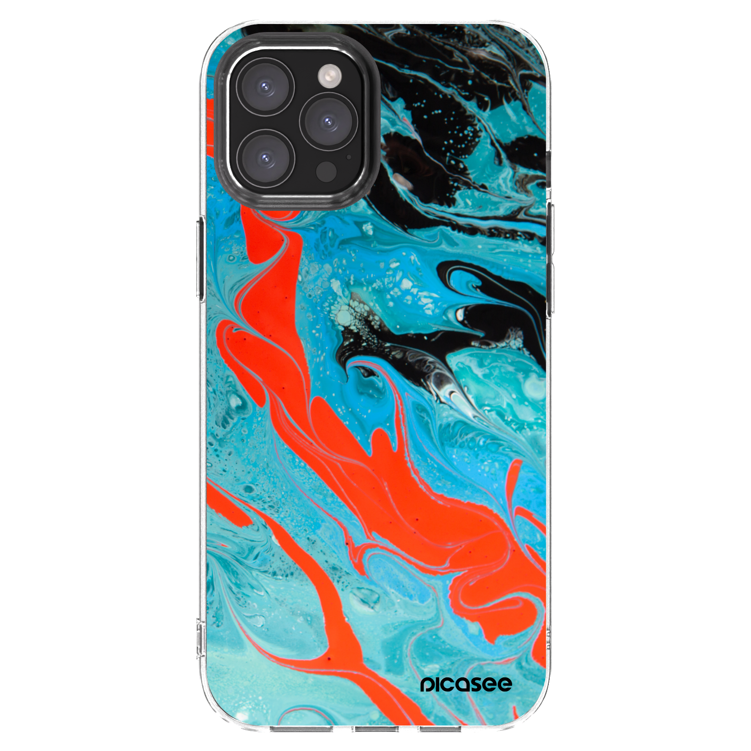 Silikónový prehľadný obal pre Apple iPhone 12 Pro Max - Blue Magma