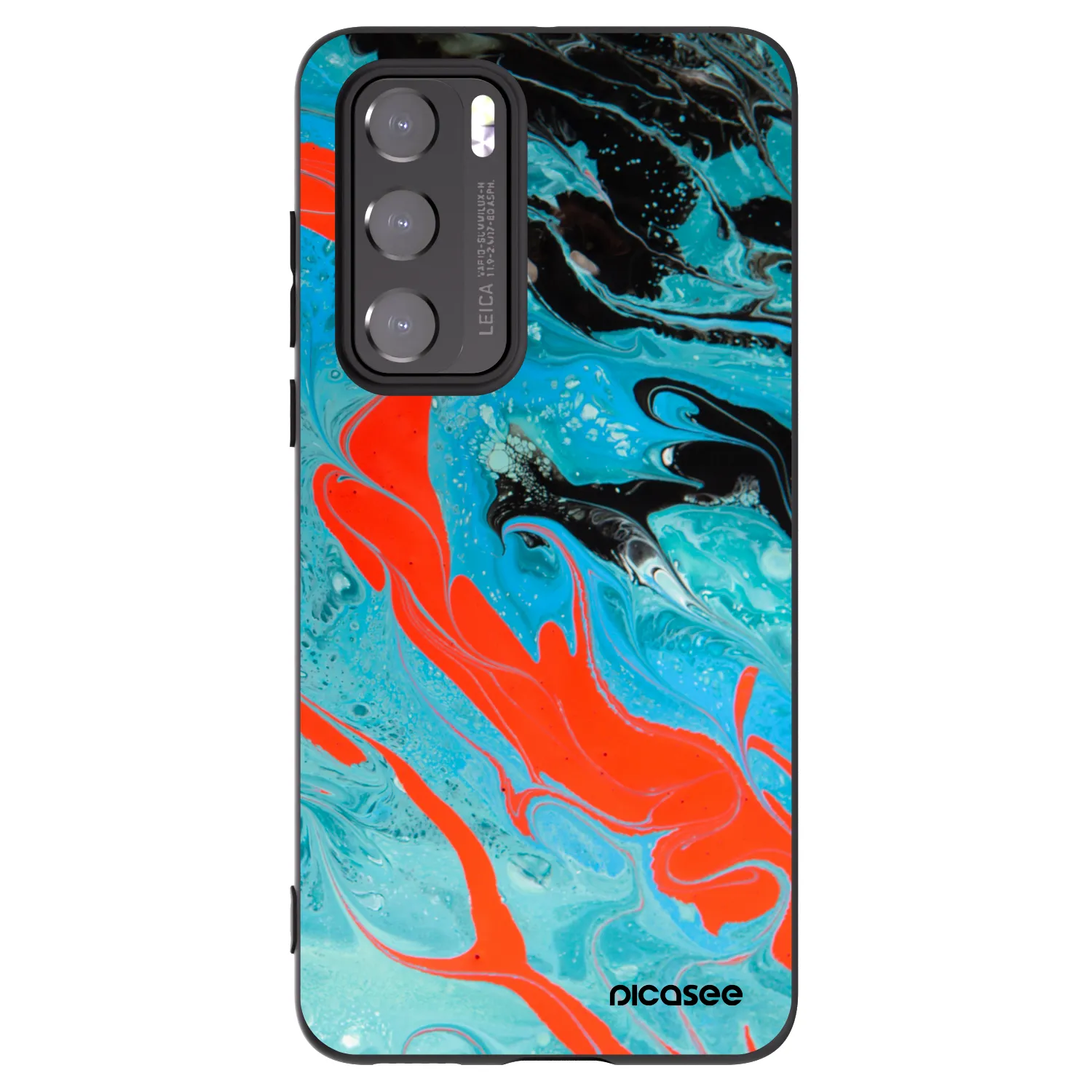 Picasee silikónový čierny obal pre Huawei P40 - Blue Magma