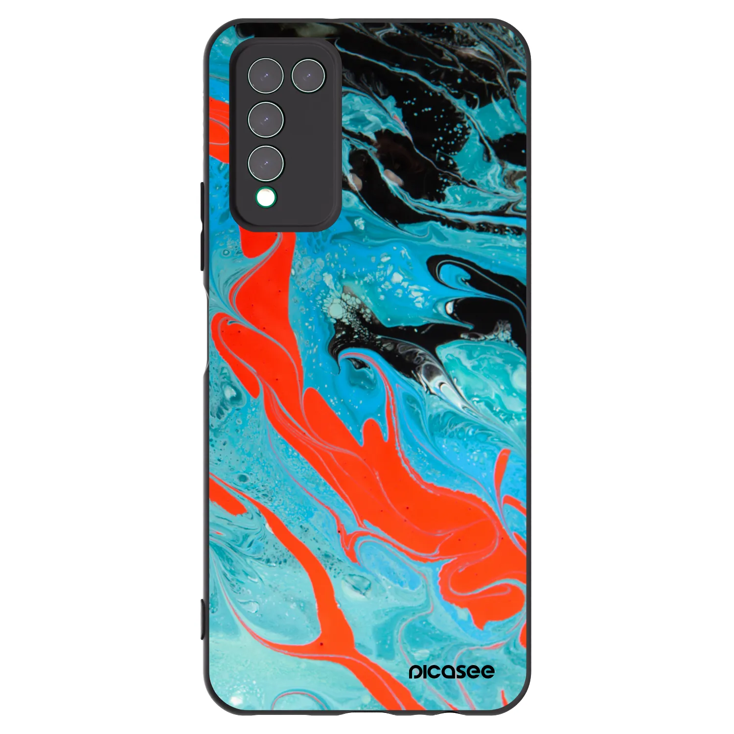 Picasee silikónový čierny obal pre Honor 10X Lite - Blue Magma