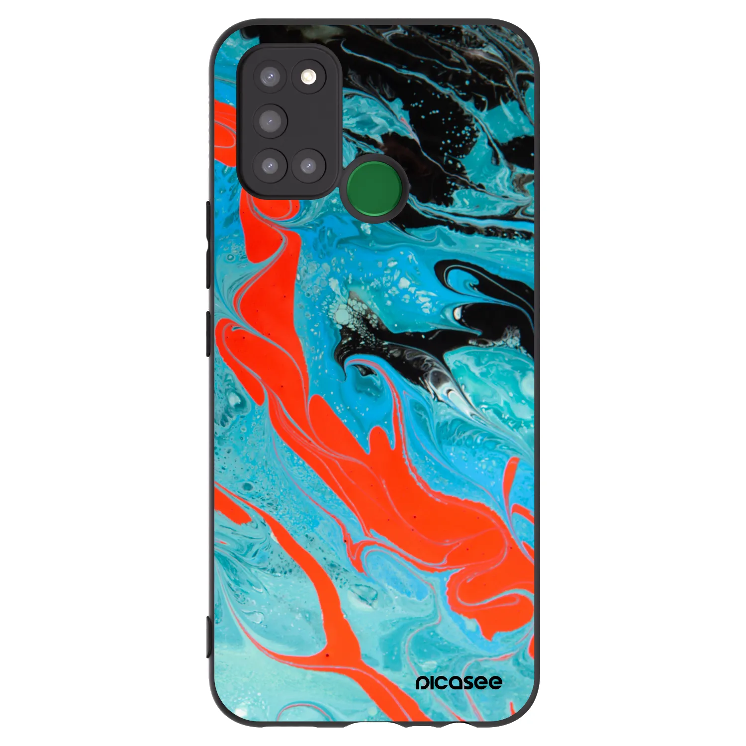 Picasee silikónový čierny obal pre Realme 7i - Blue Magma
